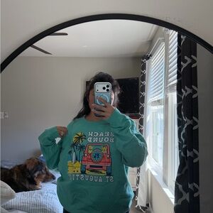 Teal Beach Bound Graphic Sweatshirt
